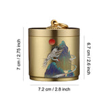 Hand-painted Brass Ashtray with Lid Covered Lidded Windproof Ash Tray Smokeless Handmade