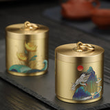 Hand-painted Brass Ashtray with Lid Covered Lidded Windproof Ash Tray Smokeless Handmade