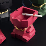 Dizzy Hippo Ashtray with Lid Cute Resin Ash Tray Outdoor Cigarette Covered Lidded Windproof Smokeless Cool Home Decor