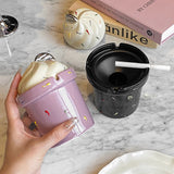 Ice Cream Cone Ashtray with Lid Ceramic cute cool ash tray covered lidded windproof outdoor