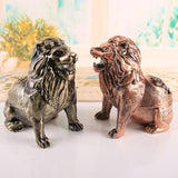 Lion Ashtray with Lid Smokeless Vintage Ash Tray for Outdoor Porch Patio Covered Lidded Windproof Decorative Animal Home Decor