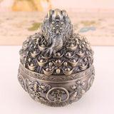 Lucky Toad Ashtray with Lid for Outdoor Patio Money Frog Cool Metal Ash Tray with Lid Covered Smokeless Lidded Windproof