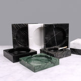 Marble Ashtray Square Heavy Minimalist Ash Tray grey black white green