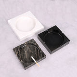 Marble Ashtray Square Heavy Minimalist Ash Tray grey black white