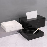 Marble Ashtray Square Heavy Minimalist Ash Tray white black