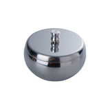 stainless steel round covered ashtray with lid windproof silver