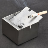 Metal Ashtray with Removable Slide Lid Stainless Steel Cool Cute Ashtray Covered Lidded Windproof