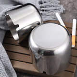 Metal Ashtray Stainless Steel Minimalist Ash Tray Silver Outdoor