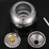 Metal Covered Ashtray with Funnel Large Cool Ash Tray Stainless Steel Lidded Windproof Smokeless