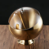 Metal Ashtray with Lid Covered Lidded Smokeless Ash Tray Stainless Steel Cool Cute Creative Gold