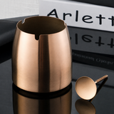 Rose gold stainless steel ashtray with removable center snuffer plate