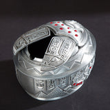 Metal Ashtray with Lid Vintage Egyptian Smokeless Lidded Covered Windproof Cool Cute Ash Tray Zinc Alloy Silver