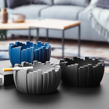 Minimalist Ashtray Round Cement Cute Cool Ash Tray Windproof Outdoor Patio Black Blue Gray Grey