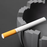 Minimalist Ashtray Round Cement Cute Cool Ash Tray Windproof Outdoor Patio Gray Grey