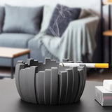 Minimalist Ashtray Round Cement Cute Cool Ash Tray Windproof Outdoor Patio Gray Grey