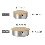 Round stainless steel ashtray size guide with 8 cm 10 cm diameter options