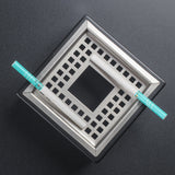 Outdoor Ashtray Square Stainless Steel Metal Ash Tray Windproof Covered Lidded