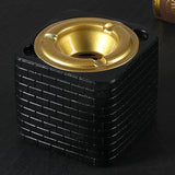 Outdoor Ashtray with Lid Cement Covered Lidded Windproof Smokeless Cool Ash Tray Black 
