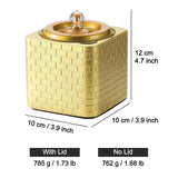 Outdoor Ashtray with Lid Cement Black Gold