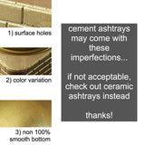 Outdoor Ashtray with Lid Cement Covered Lidded Windproof Smokeless Cool Ash Tray Black Gold