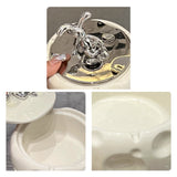 Bunny Outdoor Ashtray with Lid Ceramic Cheese Ash Tray Covered Lidded Windproof Decorative Cute Cool