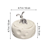 Bunny Outdoor Ashtray with Lid Ceramic Cheese Ash Tray Covered Lidded Windproof Decorative Cute Cool