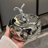 Bunny Outdoor Ashtray with Lid Ceramic Cheese Ash Tray Covered Lidded Windproof Decorative Cute Cool