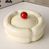 Elegant Ashtray with Lid Ceramic Cream White Silver Cool Cute Ash Tray Smokeless Lidded Covered Windproof