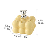 Cute Ashtray with Lid for Outdoor Patio Cool Nordic Home Decor Ceramic Ash Tray Smokeless Lidded Covered Windproof yellow