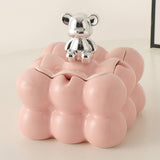 Cute Ashtray with Lid for Outdoor Patio Cool Nordic Home Decor Ceramic Ash Tray Smokeless Lidded Covered Windproof pink