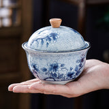 Outdoor Ashtray with Lid Cute Cool Ceramic Teacup Vintage Windproof Covered Lidded Smokeless