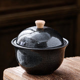 Outdoor Ashtray with Lid Cute Cool Ceramic Teacup Vintage Windproof Covered Lidded Smokeless