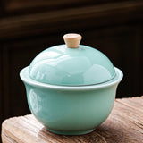 Outdoor Ashtray with Lid Cute Cool Ceramic Teacup Vintage Windproof Covered Lidded Smokeless