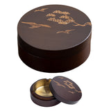 Outdoor Ashtray Wooden Carved Cover Smokeless Windproof Cool Ash Tray