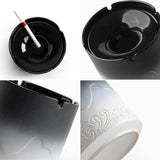 Exquisite Ashtray with Funnel Lid Ceramic Cool Cute Ash Tray Pottery Clay Covered Lidded Windproof