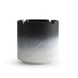 Exquisite Ashtray with Funnel Lid Ceramic Cool Cute Ash Tray Pottery Clay Covered Lidded Windproof