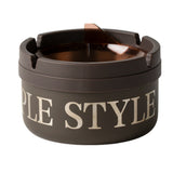 Outdoor Metal Covered Ashtray with Flip Lid Dark Brown