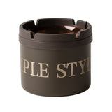 Outdoor Metal Covered Ashtray with Flip Lid Dark Brown