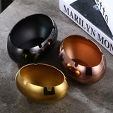 Oval Ashtray for Outdoor Metal Windproof Cute Cool Stainless Steel Ash Tray