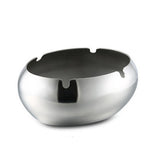 Oval Ashtray for Outdoor Metal Windproof Cute Cool Stainless Steel Ash Tray Silver