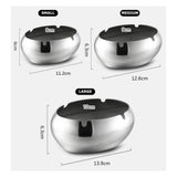 Oval Ashtray for Outdoor Metal Windproof Cute Cool Stainless Steel Ash Tray