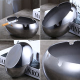 Oval Ashtray for Outdoor Metal Windproof Cute Cool Stainless Steel Ash Tray