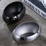 Oval Ashtray for Outdoor Metal Windproof Cute Cool Stainless Steel Ash Tray