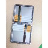 Open cigarette case with cigarettes arranged inside
