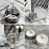 Relaxing Bunny Ashtray with Lid Ceramic Ash Tray Windproof covered lidded smokeless Home Decor Rabbit