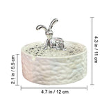 Relaxing Bunny Ashtray with Lid Ceramic