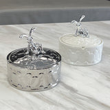 Relaxing Bunny Ashtray with Lid Ceramic Ash Tray Windproof covered lidded smokeless Home Decor Rabbit