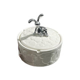 Relaxing Bunny Ashtray with Lid Ceramic Ash Tray Windproof covered lidded smokeless Home Decor Rabbit