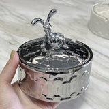 Relaxing Bunny Ashtray with Lid Ceramic Ash Tray Windproof covered lidded smokeless Home Decor Rabbit