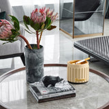 Resin Ashtray with Funnel Lid and Removable Metal Tray